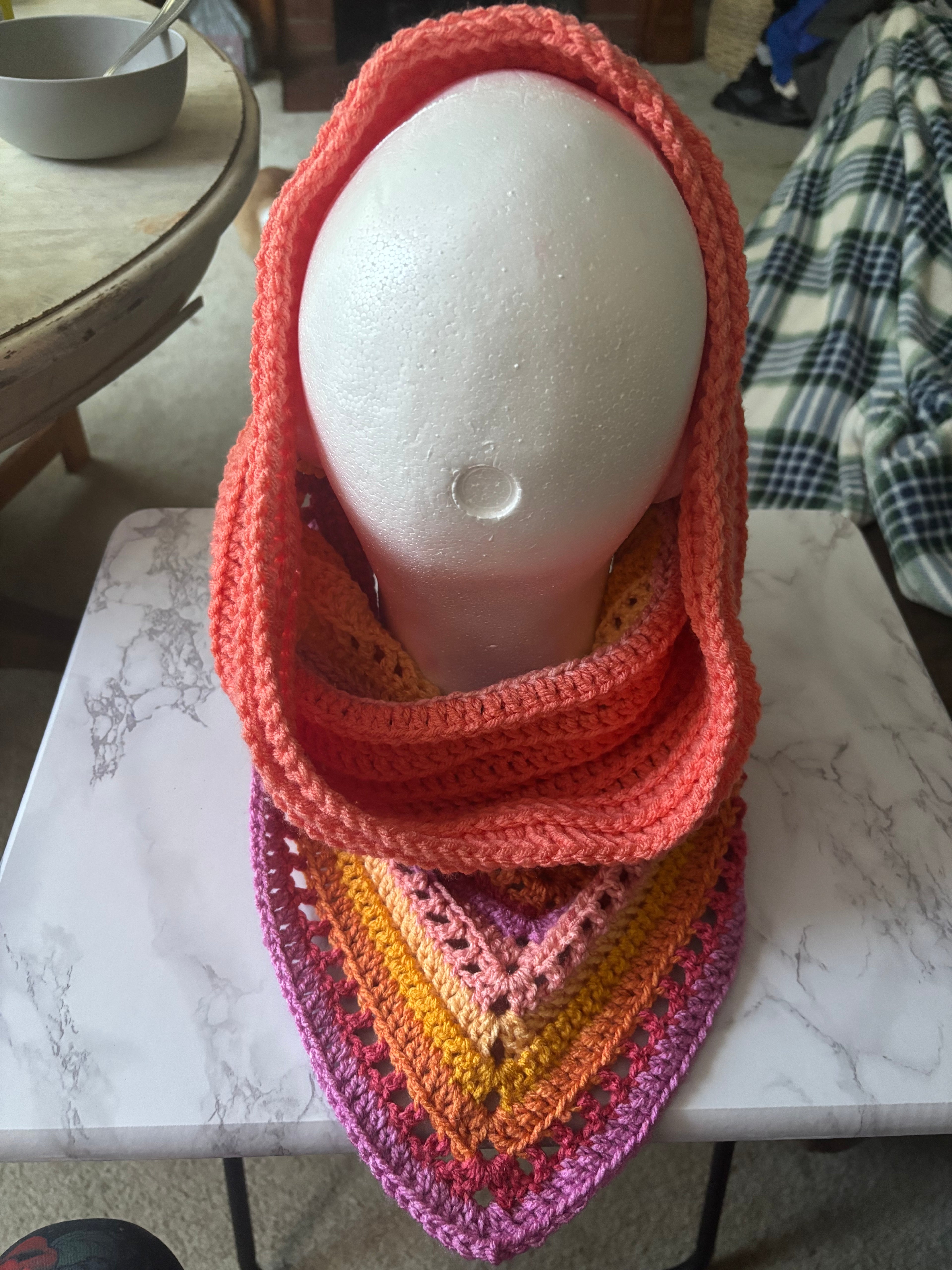 Hooded cowl scarf