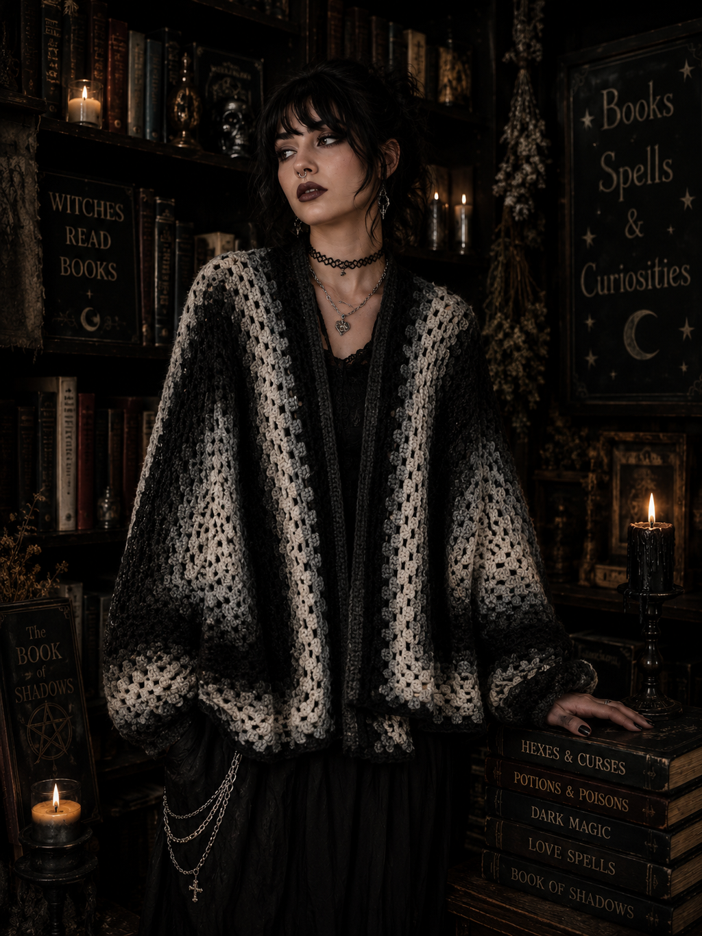 Black Variant Hexagonal Cardigan
