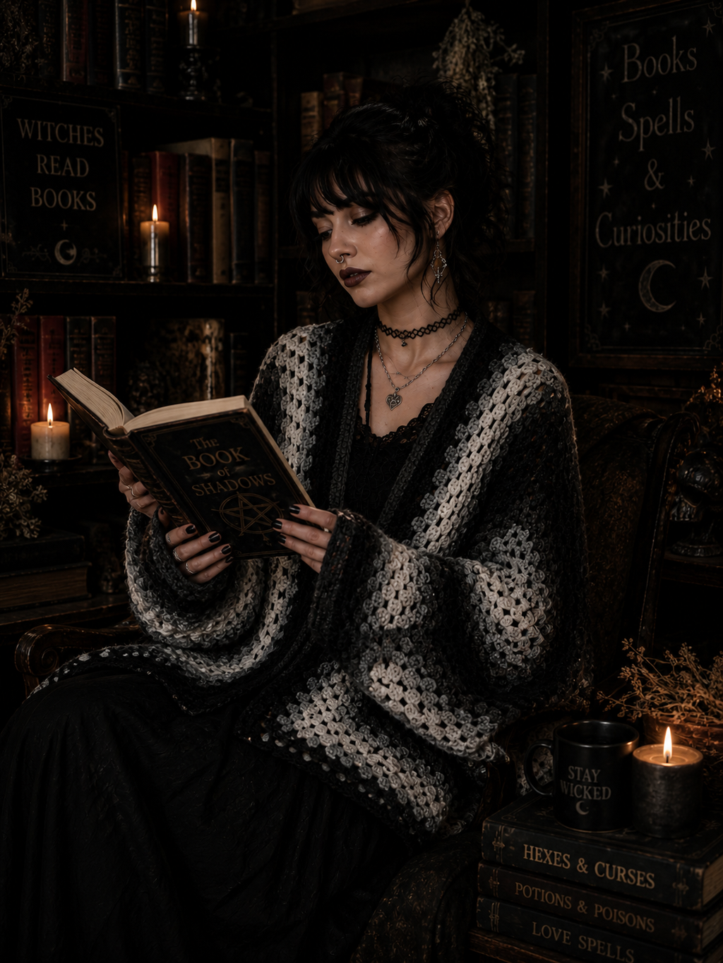 Black Variant Hexagonal Cardigan
